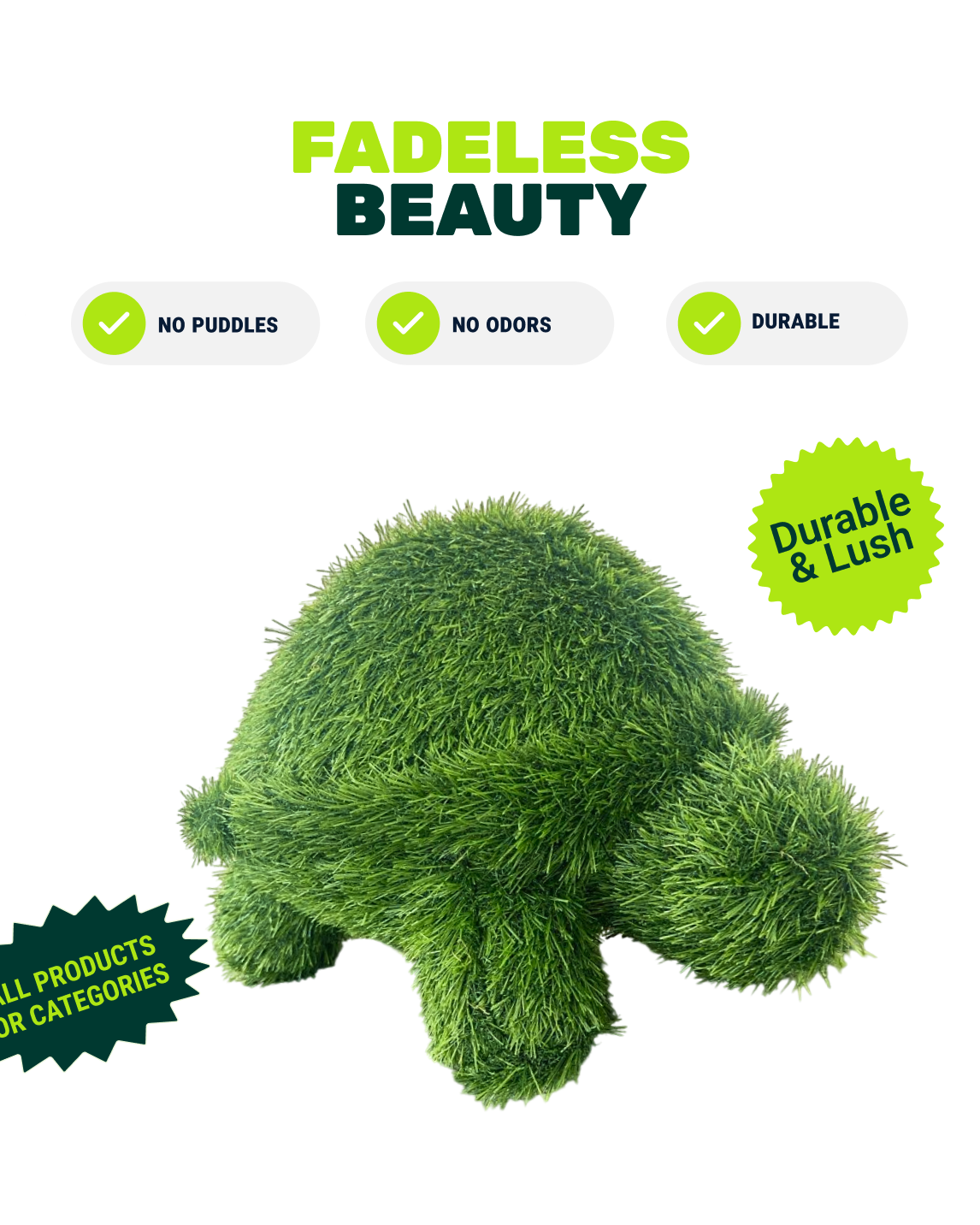 Artificial Grass Tortoise Decor – Indoor & Outdoor Turf Sculpture