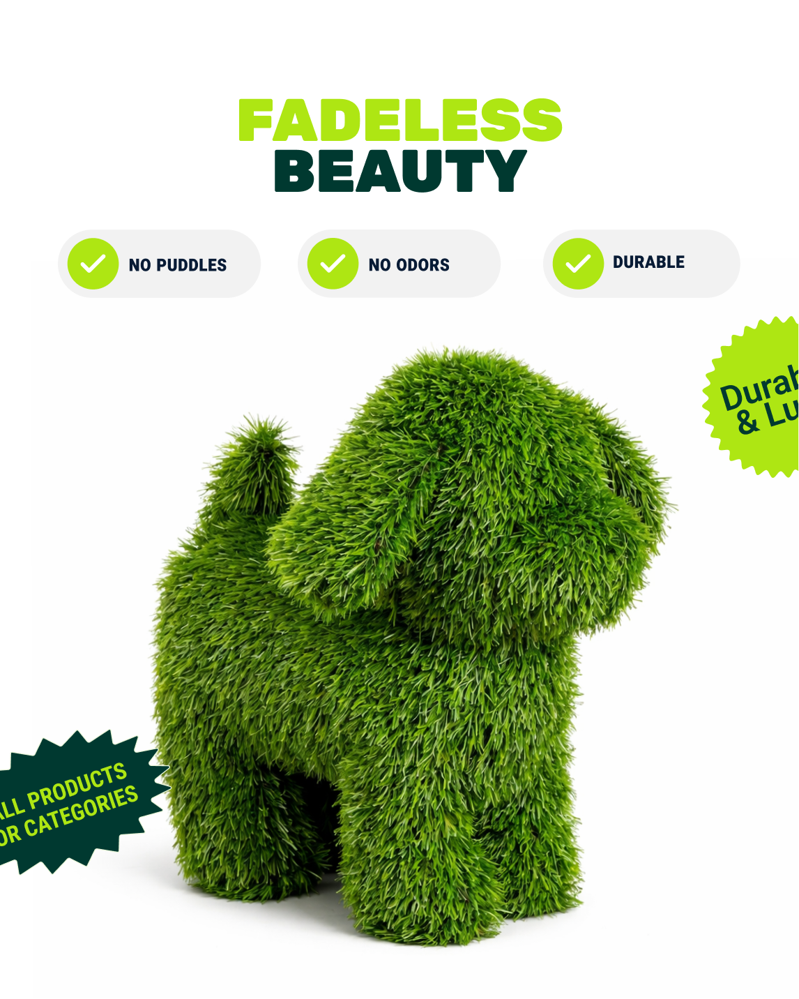 Artificial Grass Dog Decor – Indoor & Outdoor Turf Dog Sculpture