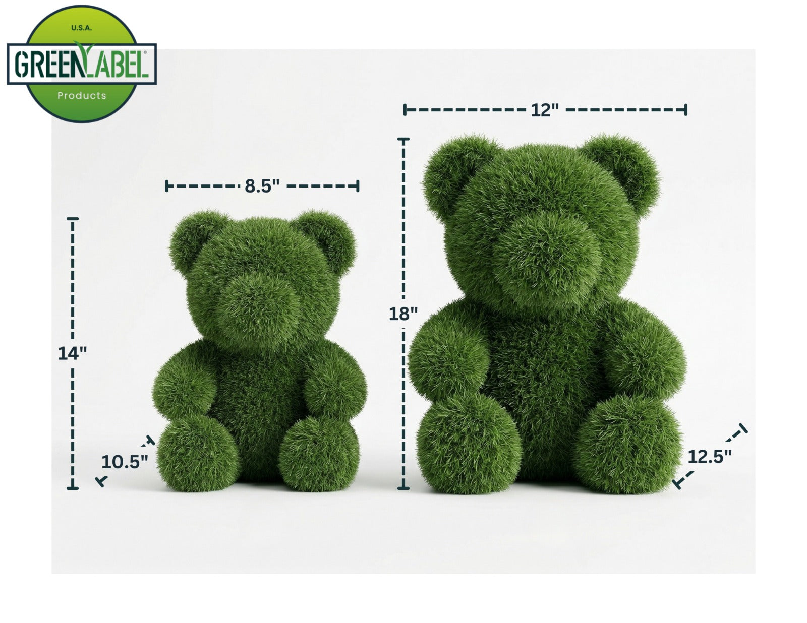Artificial Grass Bear Decor – Indoor & Outdoor Turf Bear Sculpture